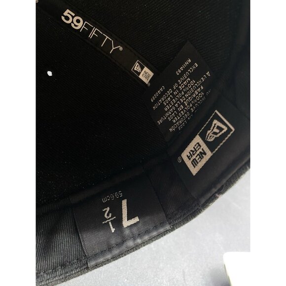 New Era 59Fifty LA Dodgers Baseball Black World Series Fitted Hat Size 7 1/2 - Picture 8 of 10